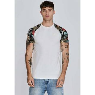 Sik Silk T-Shirt Raglan Stampa Tropicale  