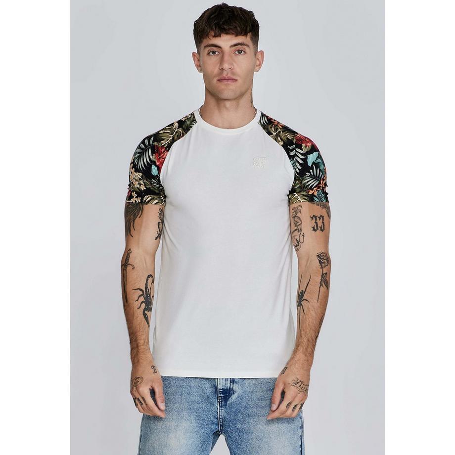 Sik Silk T-Shirt Raglan Imprimé Tropical  