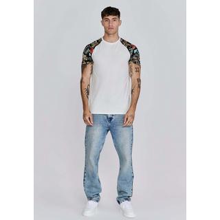 Sik Silk T-Shirt Raglan Stampa Tropicale  