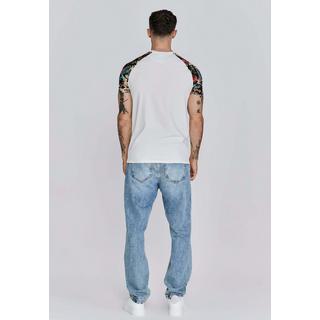 Sik Silk T-Shirt Raglan Stampa Tropicale  