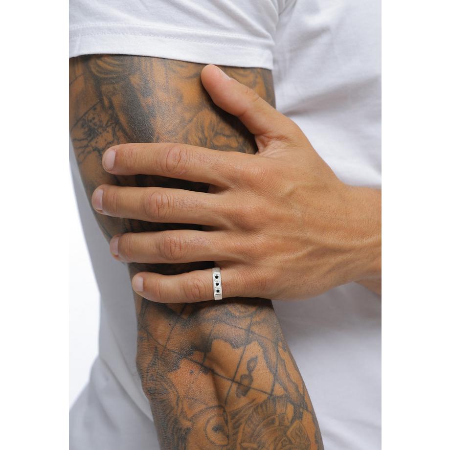 Kuzzoi  Bague Bague Homme Swarovski Crystals 925 Sterling Silver 