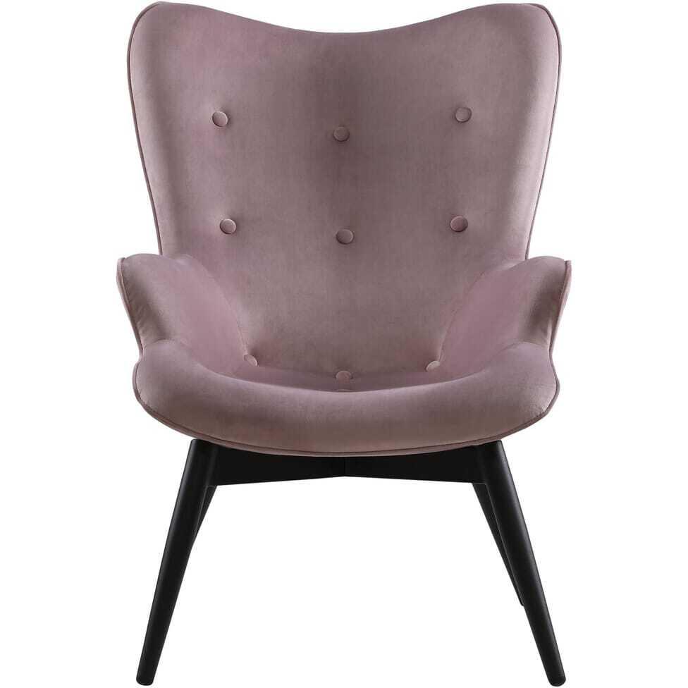 mutoni Fauteuil velours rose  