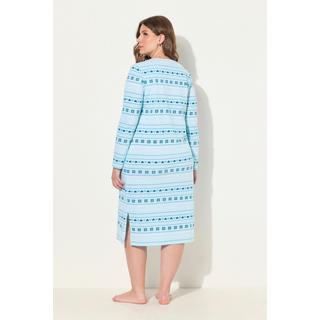 Ulla Popken  Chemise de nuit rayée, col tunisien et manches longues 