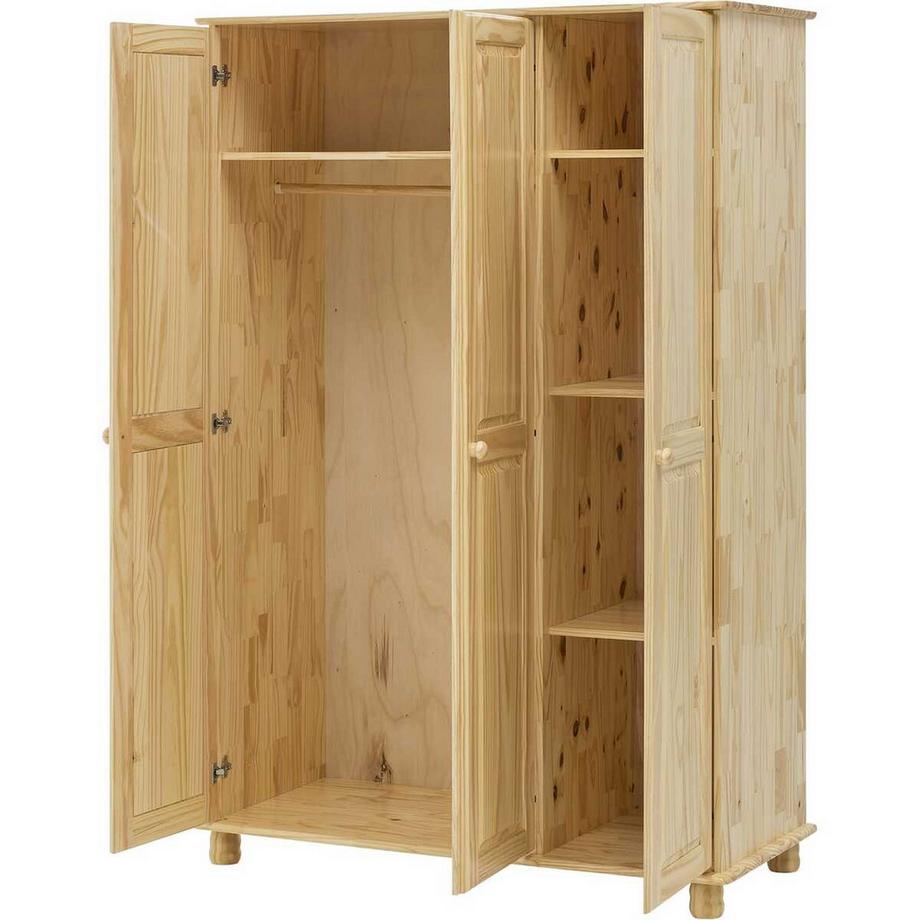 mutoni Armoire Bronda pin naturel avec 3 portes 178  