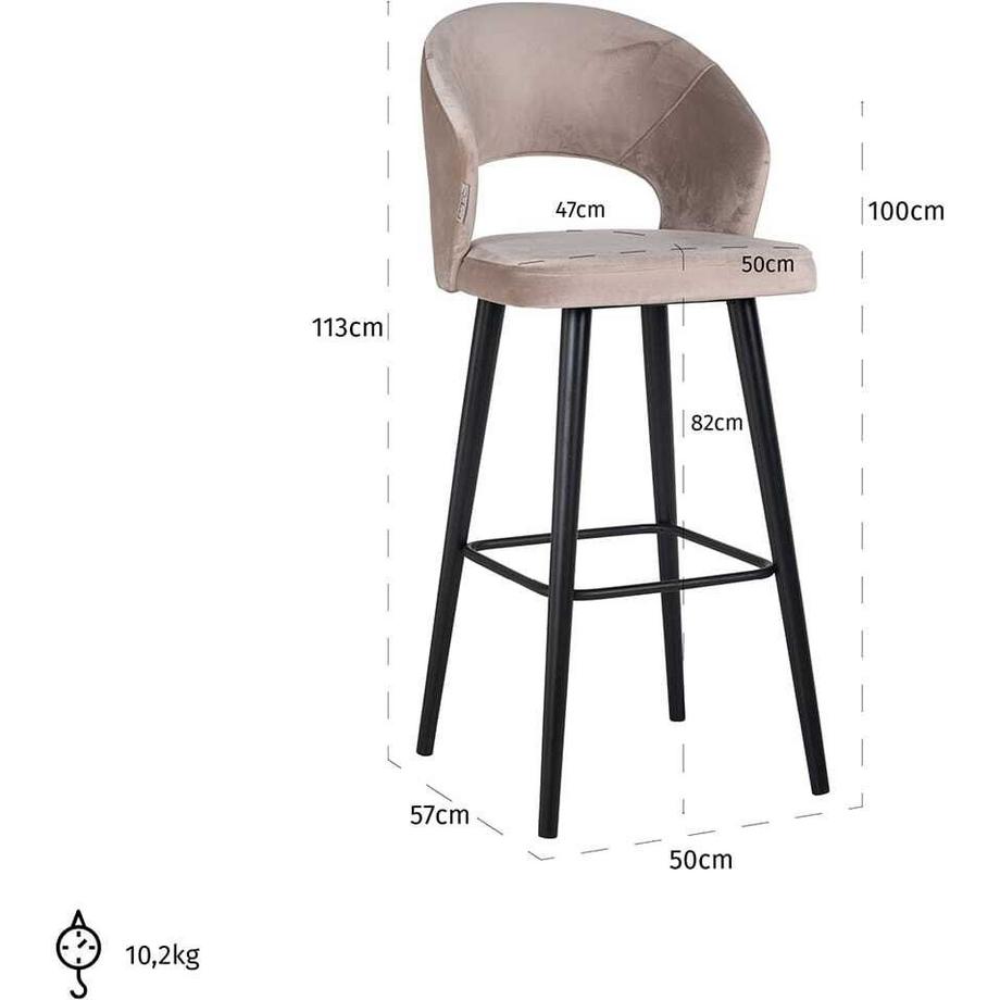 mutoni Tabouret de bar Savoy kaki noir 113  