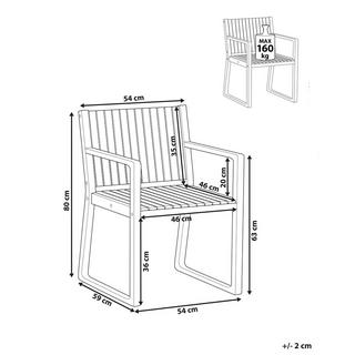 Beliani Chaise de jardin en Acacia Traditionnel SASSARI  