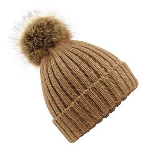 Beechfield Chunky Beanie Mütze mit Kunstfell-Bommel  