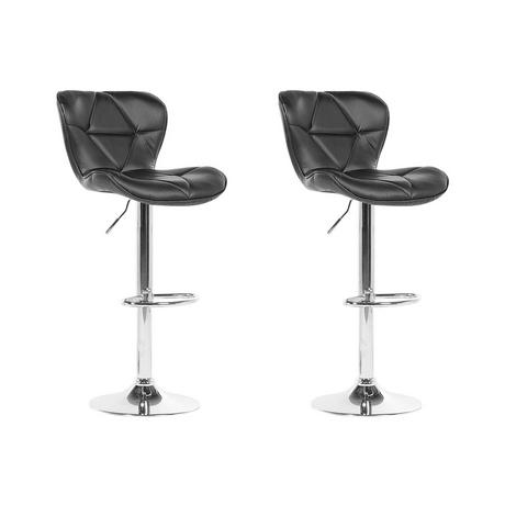 Beliani Lot de 2 chaises de bar en Cuir PU Moderne VALETTA  