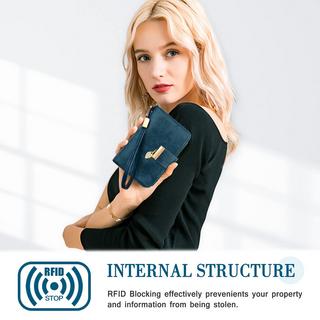 Only-bags.store Portafoglio in pelle con protezione RFID 18 scomparti per carte catena con cerniera e cordino  