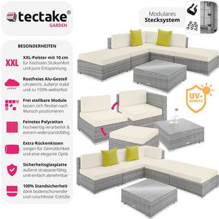 Tectake Canapé de jardin PARIS modulable 5 places  