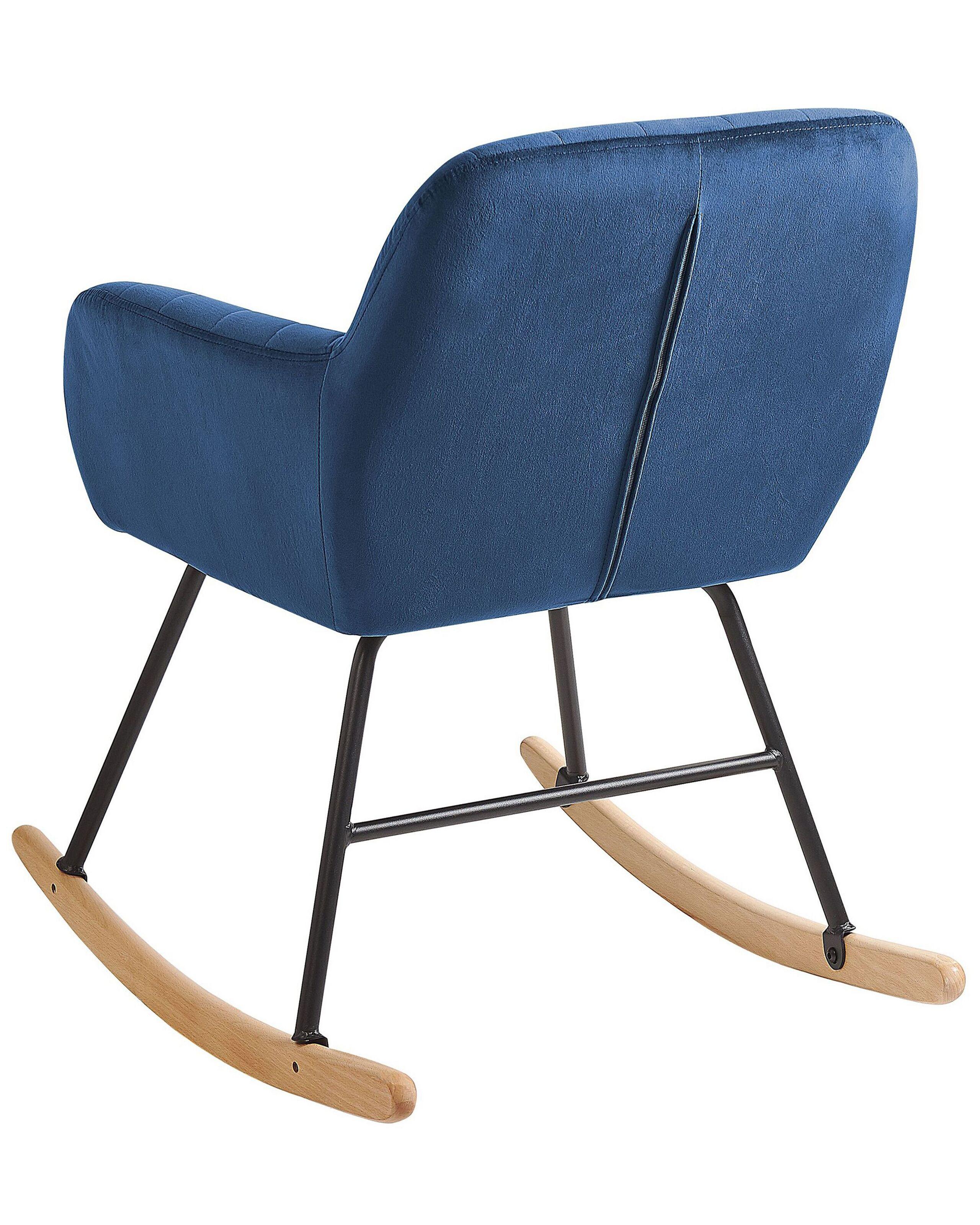 Beliani Fauteuil à bascule en Velours Moderne LIARUM  