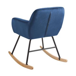 Beliani Fauteuil à bascule en Velours Moderne LIARUM  