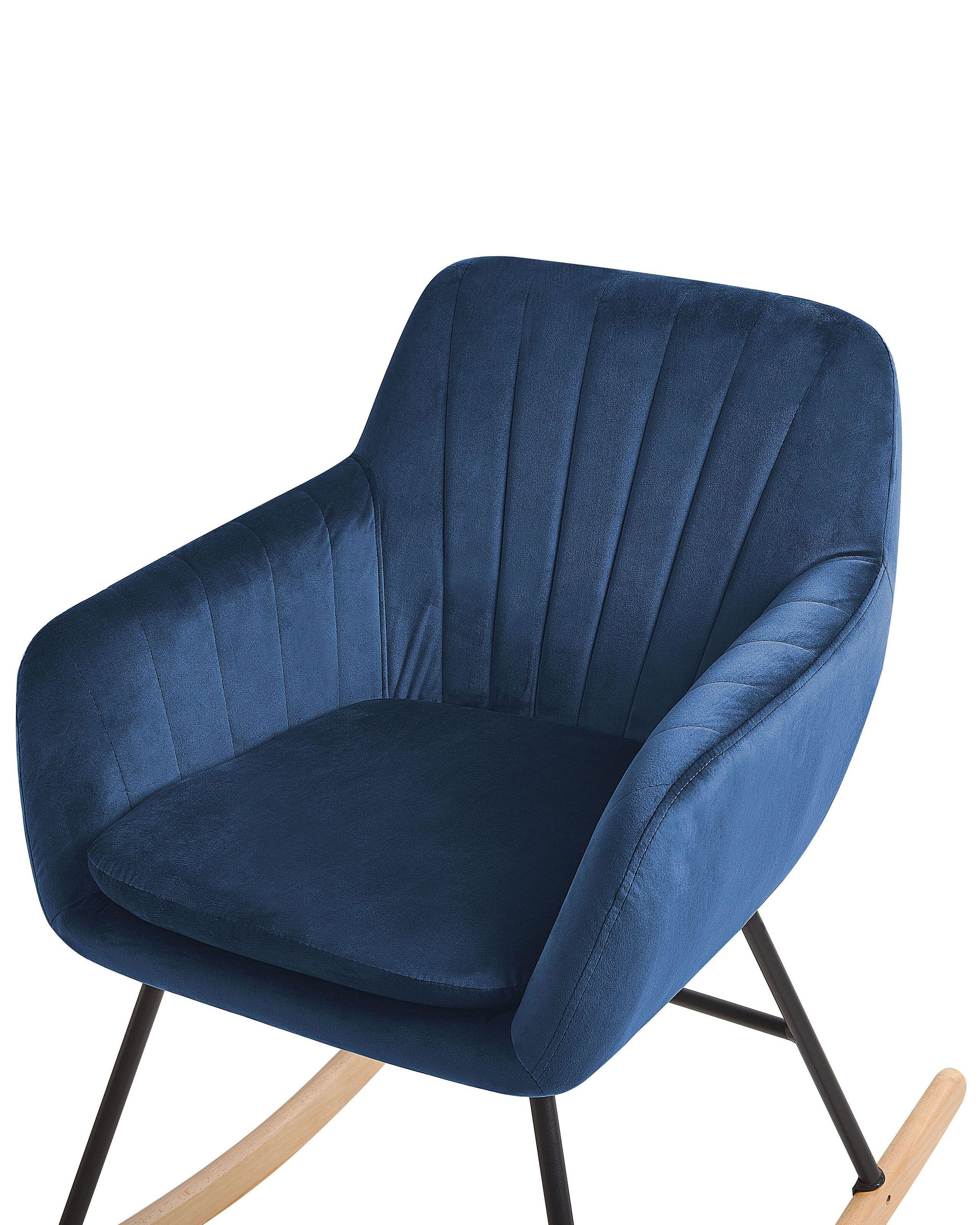 Beliani Fauteuil à bascule en Velours Moderne LIARUM  