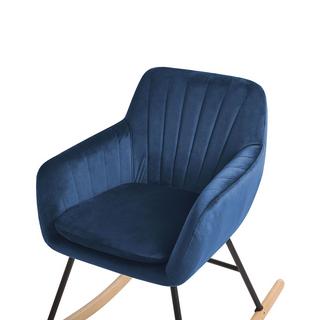 Beliani Fauteuil à bascule en Velours Moderne LIARUM  