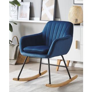 Beliani Fauteuil à bascule en Velours Moderne LIARUM  