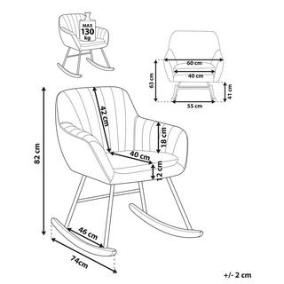 Beliani Fauteuil à bascule en Velours Moderne LIARUM  