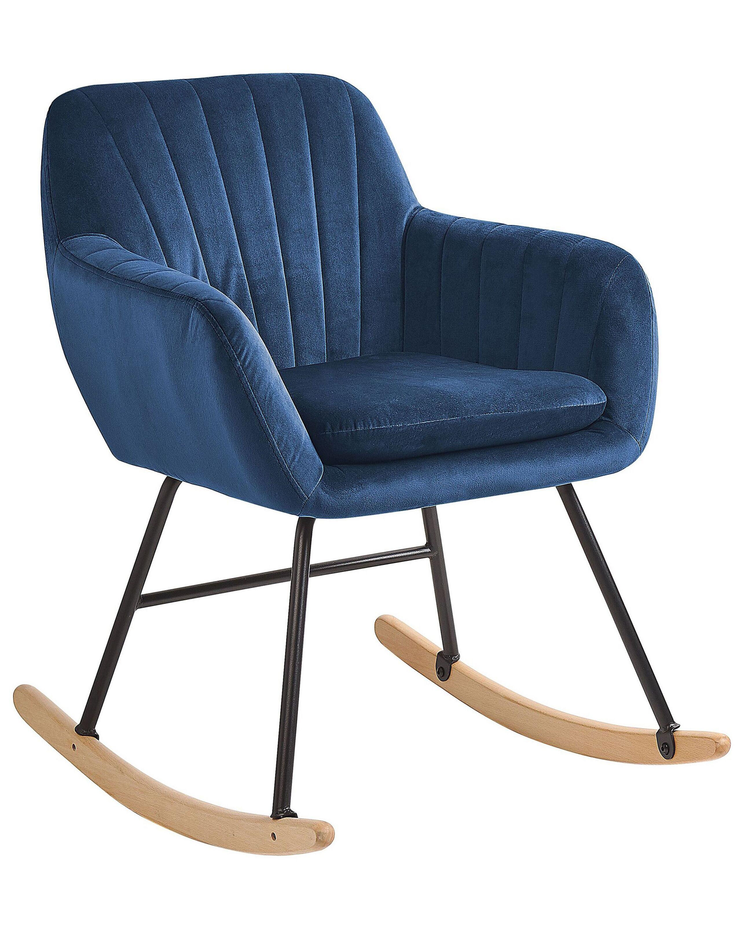 Beliani Fauteuil à bascule en Velours Moderne LIARUM  