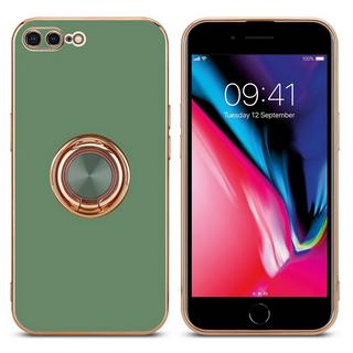 Cadorabo  Housse compatible avec Apple iPhone 7 PLUS / 7S PLUS / 8 PLUS avec anneau - Coque de protection en silicone TPU flexible, avec protection pour appareil photo et support voiture magnétique 