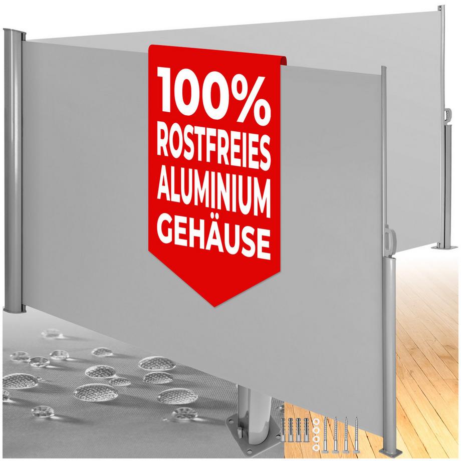 Aluminium Doppel-Seitenmarkise  ausziehbar, blickdicht wetterfest