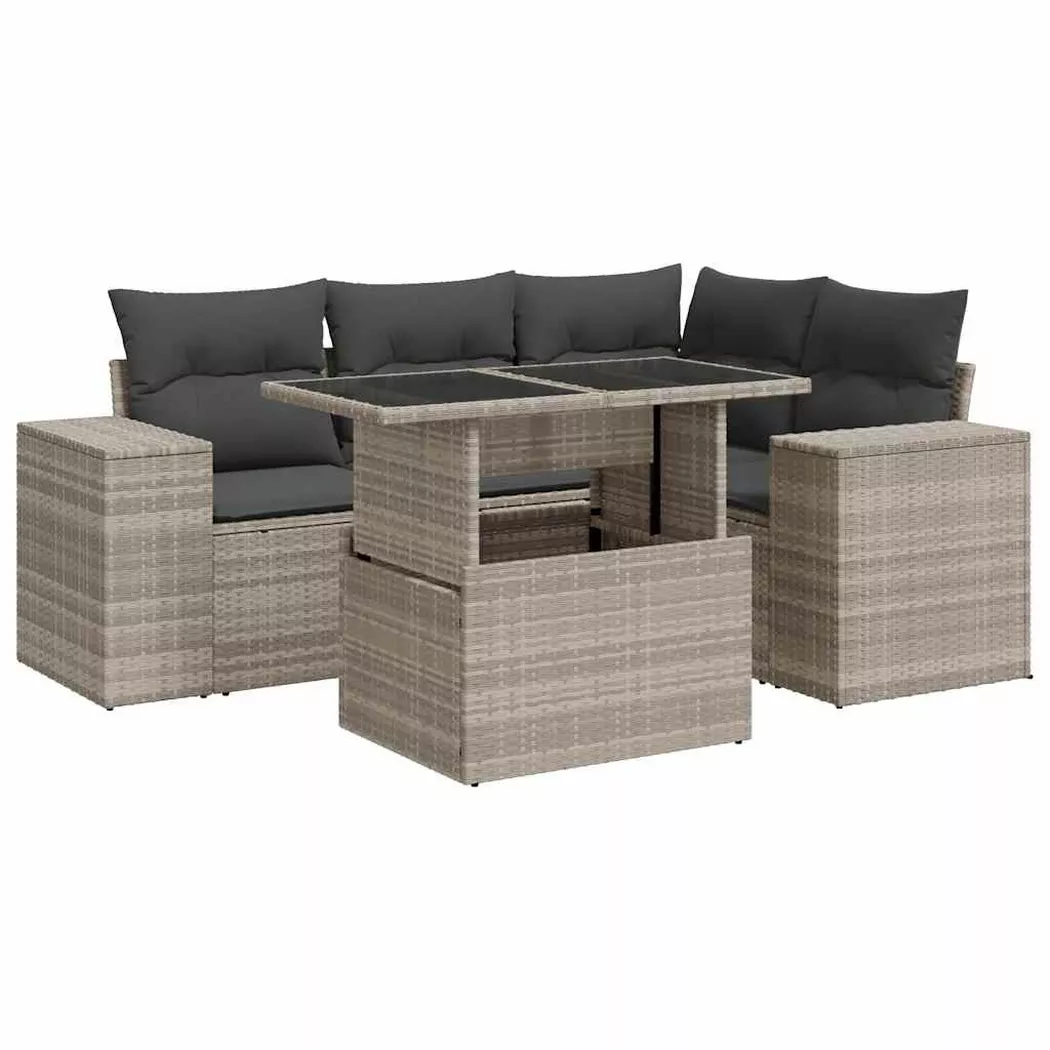 VidaXL - Garten sofagarnitur poly-rattan, One Size, Grau