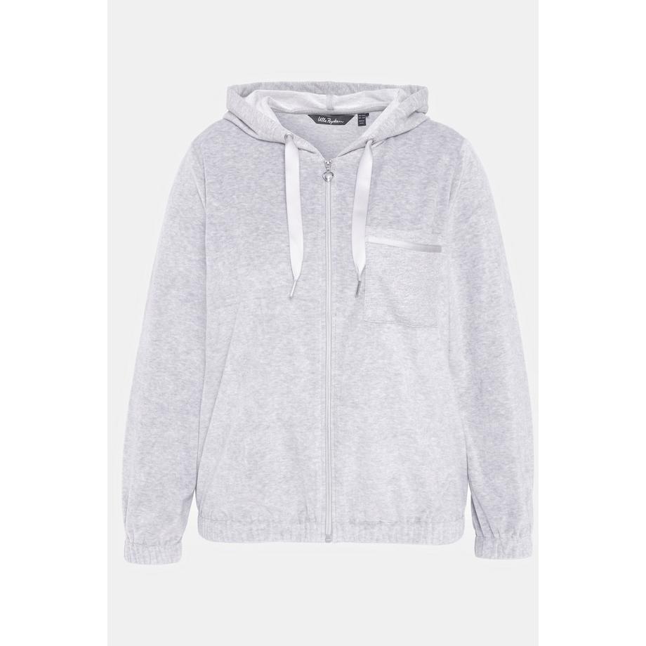 Ulla Popken Veste d'intérieur en velours avec capuche en molleton  