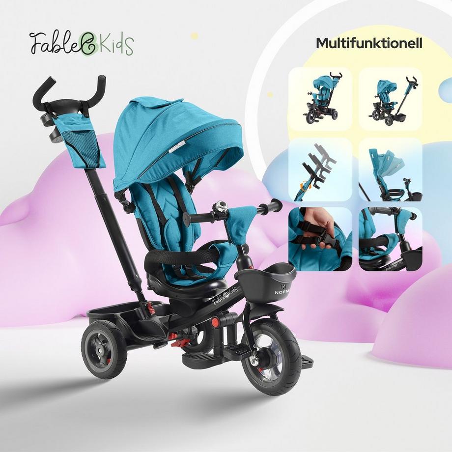 FableKids  Dreirad 5in1 Kinderdreirad Kinder Lenkstange Fahrrad Baby Kinderwagen 