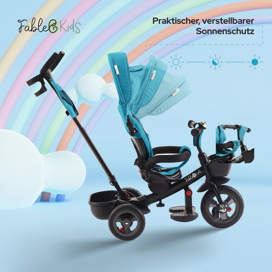 FableKids  Dreirad 5in1 Kinderdreirad Kinder Lenkstange Fahrrad Baby Kinderwagen 