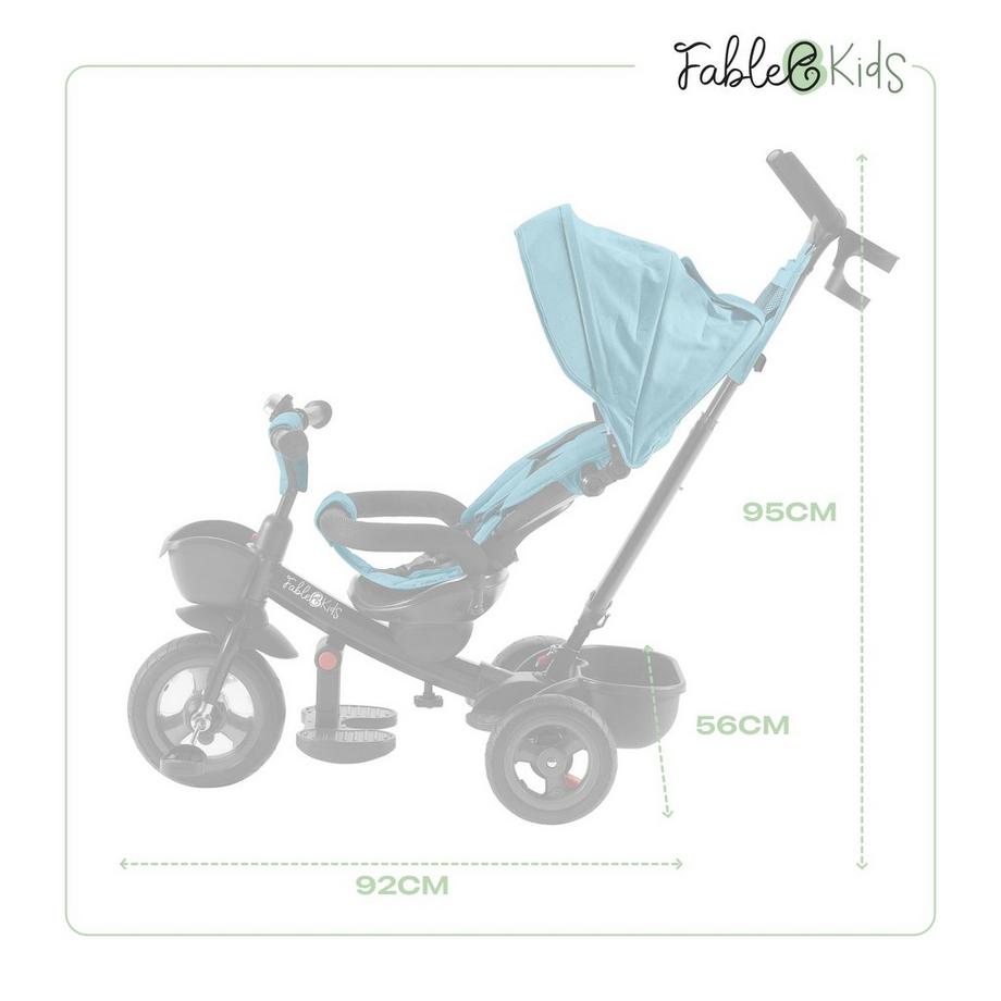 FableKids  Dreirad 5in1 Kinderdreirad Kinder Lenkstange Fahrrad Baby Kinderwagen 