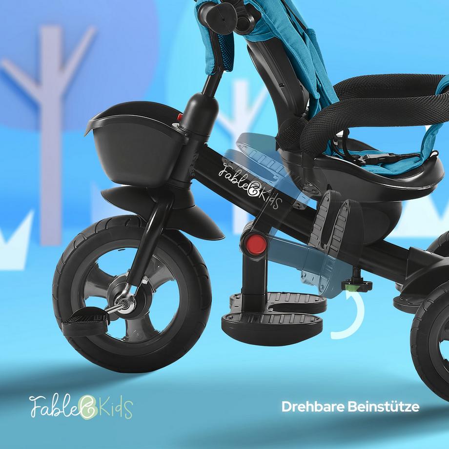 FableKids  Triciclo 5in1 Triciclo per Bambini Carrozzina Bicicletta Manubrio 