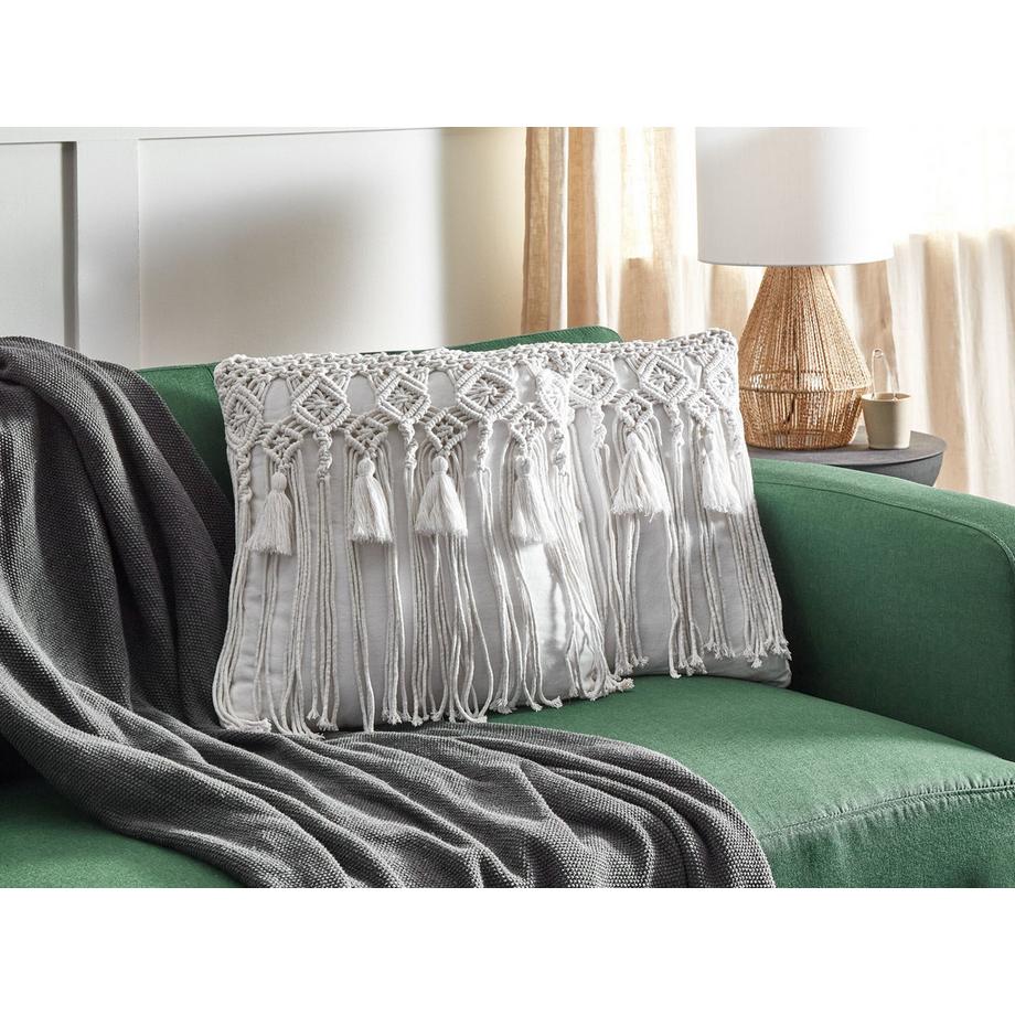 Beliani Dekokissen 2er Set aus Baumwolle Boho BAMIAN  