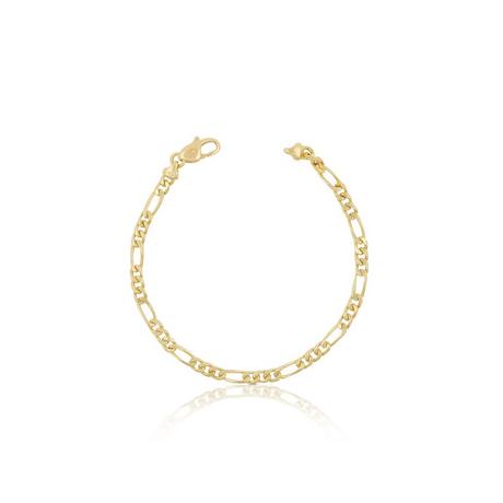 MUAU Schmuck  Bracelet figaro en or jaune 750, 19cm, 4mm 