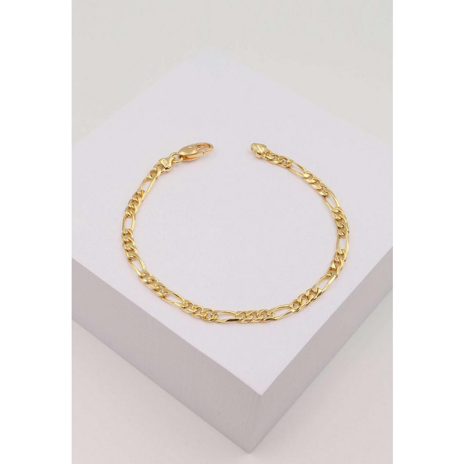 MUAU Schmuck  Bracelet Figaro Gelbgold 750, 19cm, 4mm 