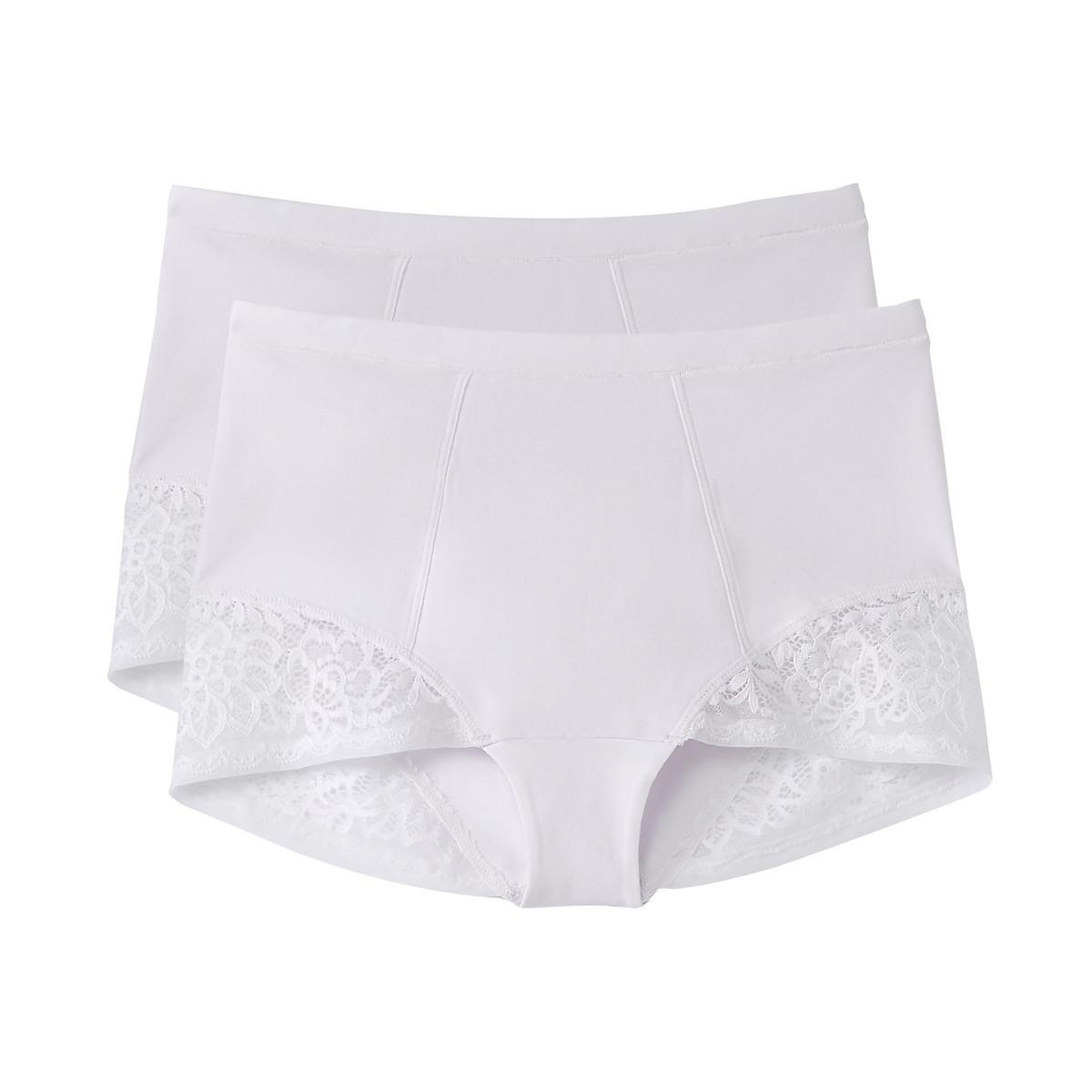 La Redoute Collections  Lot de 2 culottes hautes en coton et dentelle 