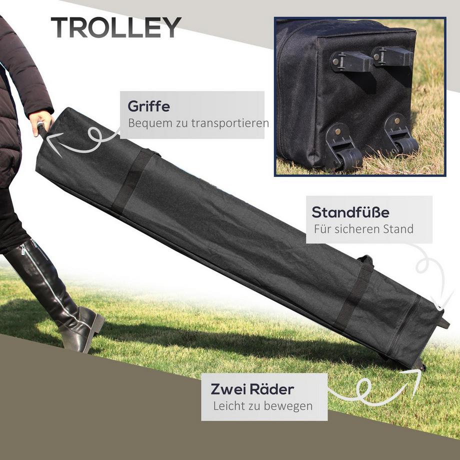 Northio Faltpavillon 4X4M Pop-Up Gartenpavillon Mit Uv-Schutz & Netzwänden, Doppeldach, Dunkelgrau  