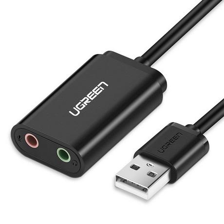 UGREEN  Adattatore musicale per scheda audio esterna Ugreen, USB-A, mini jack da 3,5 mm, 15 cm 