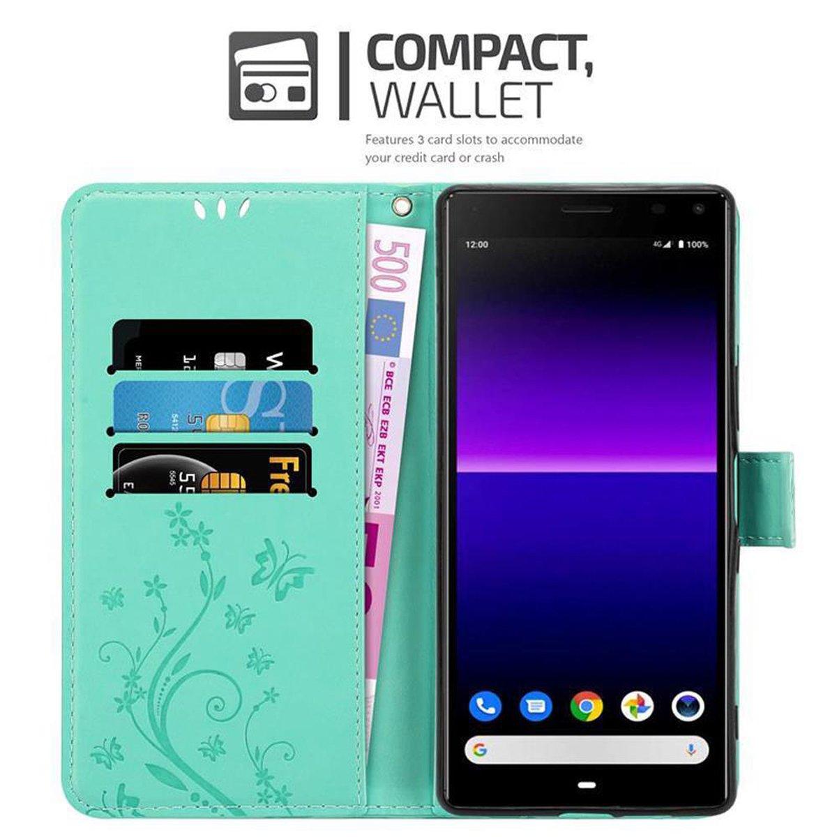 Cadorabo  Housse compatible avec Sony Xperia 8 - Coque de protection au design floral avec fermeture magnétique, fonction de support et emplacements pour cartes 