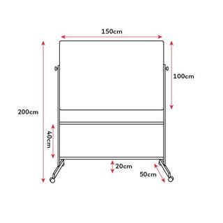 Ergovia  Tableau blanc magnétique 100x150cm à roulettes 