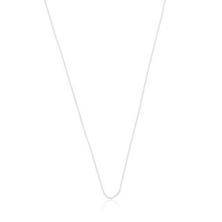 MUAU Schmuck  Collier forçat ronde en or blanc 750, 0,9mm, 42cm 