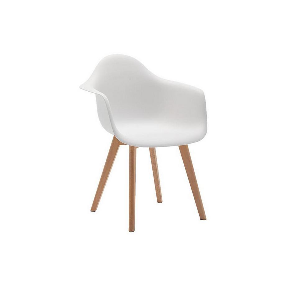 Vente-unique Sedie con braccioli in Polipropilene e Faggio Bianco VIXI  