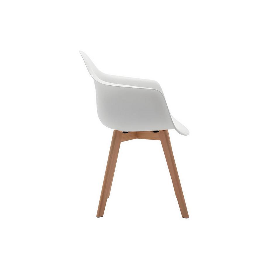 Vente-unique Sedie con braccioli in Polipropilene e Faggio Bianco VIXI  