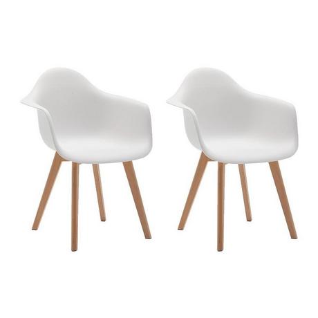 Vente-unique Stuhl mit Armlehnen 2erSet VIXI Polypropylen Buche  