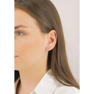 MUAU Schmuck  Ohrstecker Bicolor Gelb-/Weissgold 750 Diamant 0.06ct. 7x5mm 