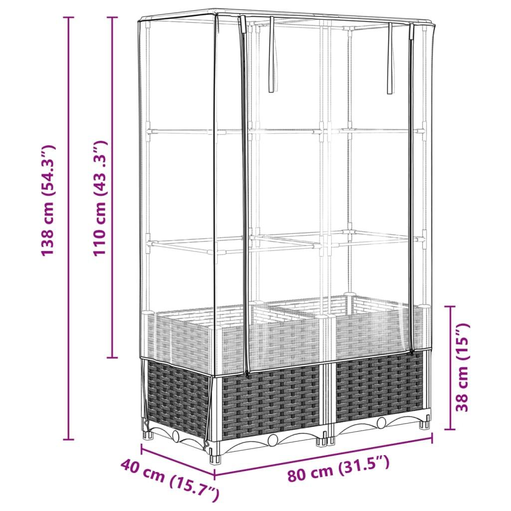 VidaXL letto rialzato Polipropilene  