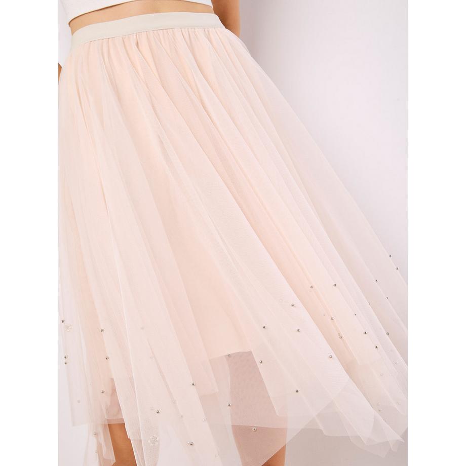 APRICOT Perlen Tüll Midirock  