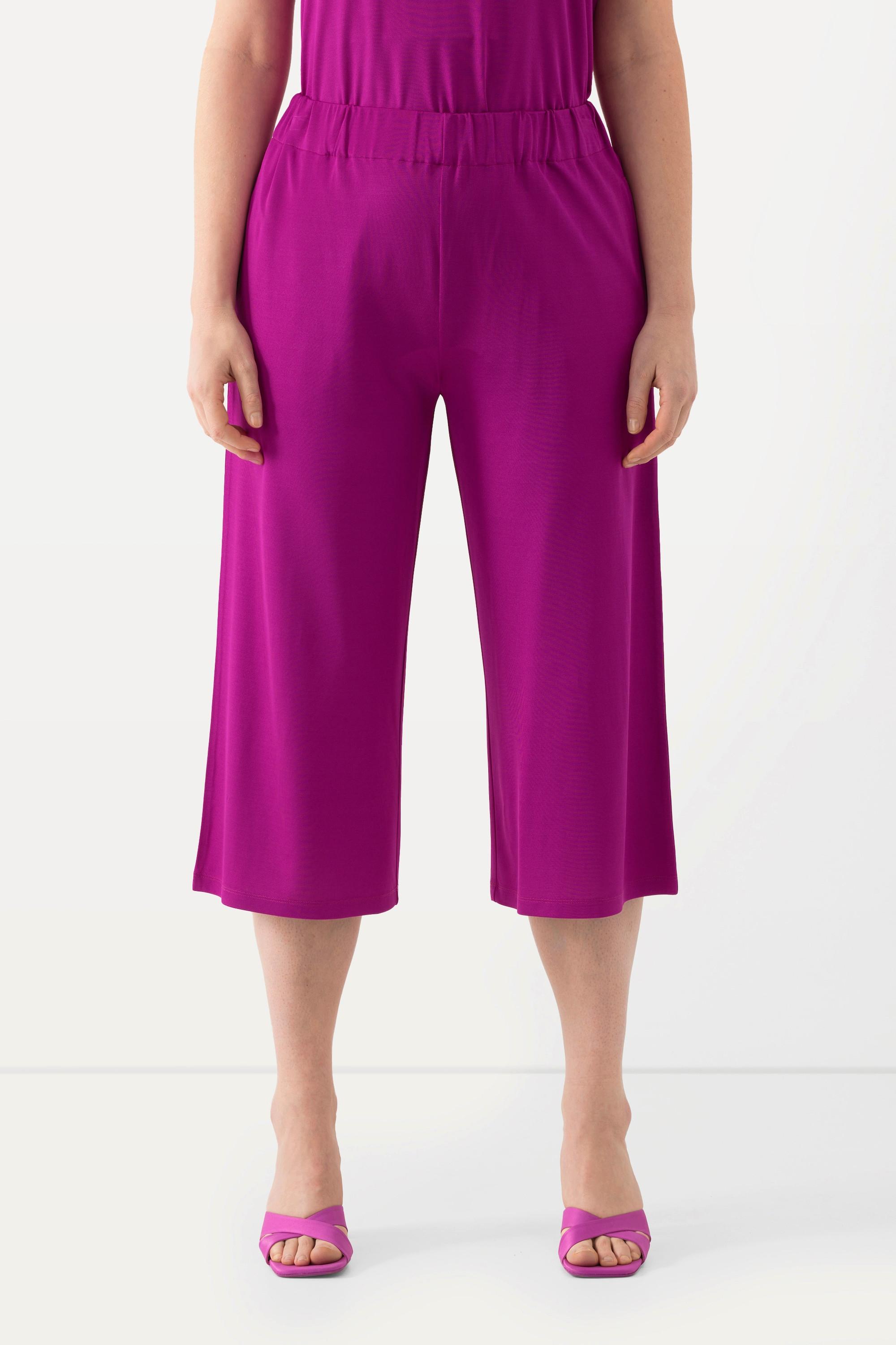 Ulla Popken  Slinky-Culotte, wadenlang, weites Bein, Elastikbund 