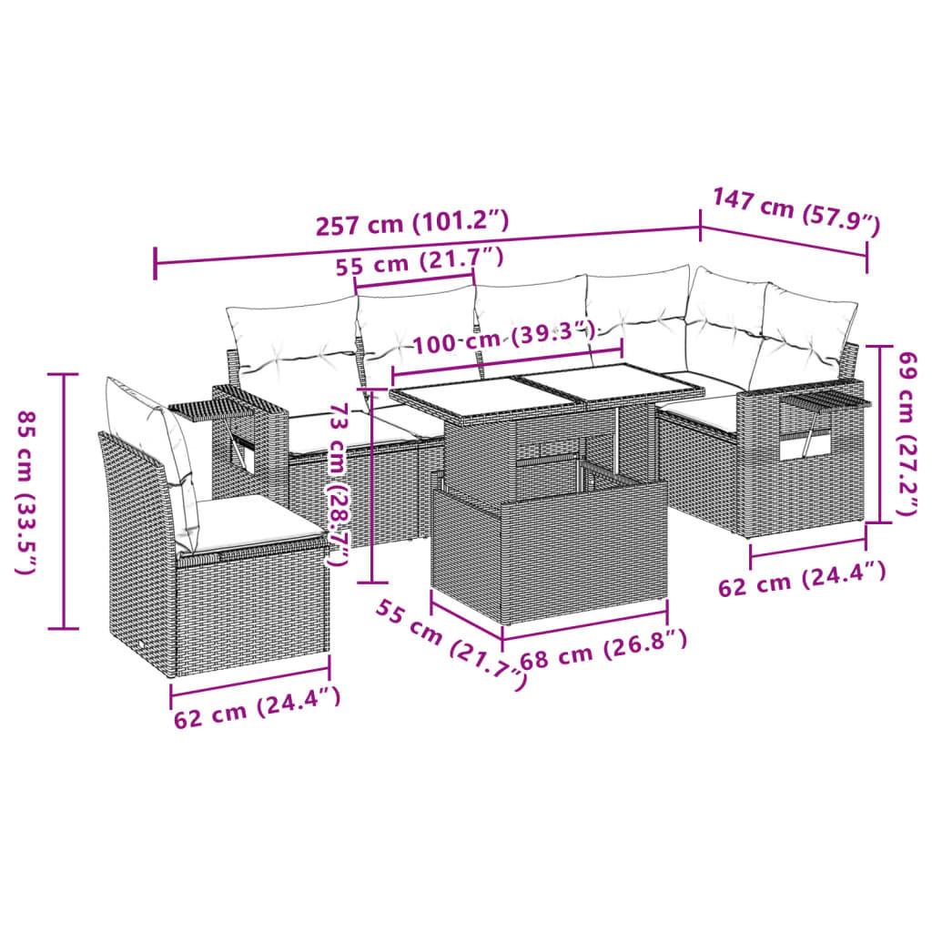 VidaXL Ensemble de canapés de jardin rotin synthétique  