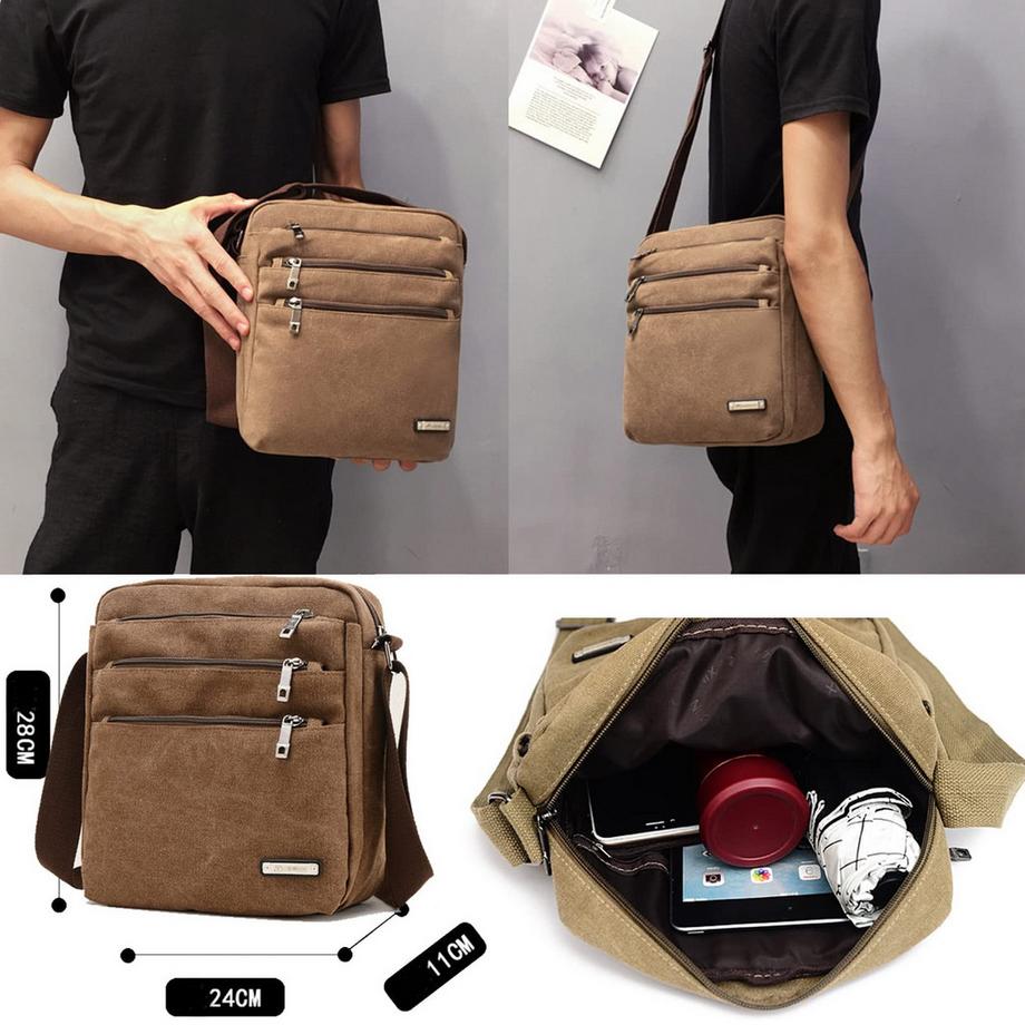 Only-bags.store Petit Sac Bandoulière Vintage en Toile  