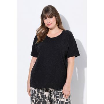 T-shirt, structure 3D, col rond, manches courtes