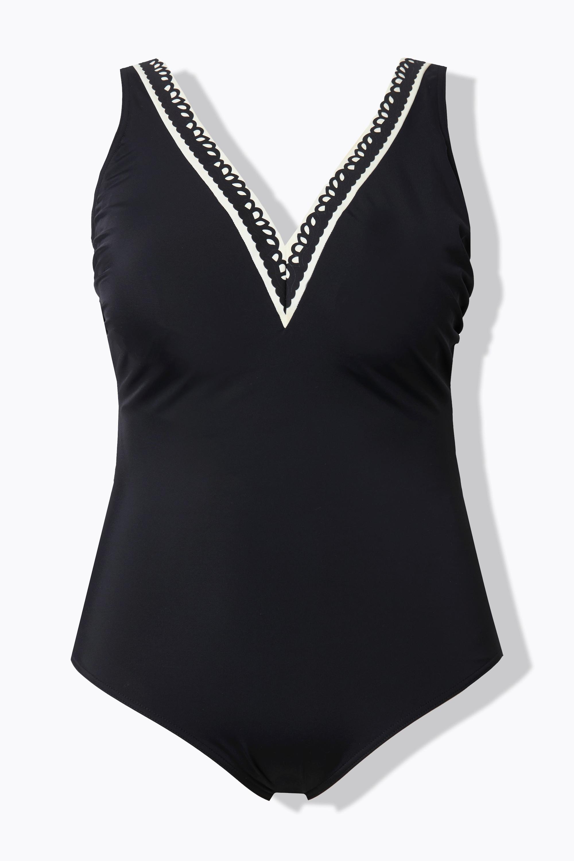 Ulla Popken Costume da bagno Scollatura Decorativa Coppe Morbide Riciclato  