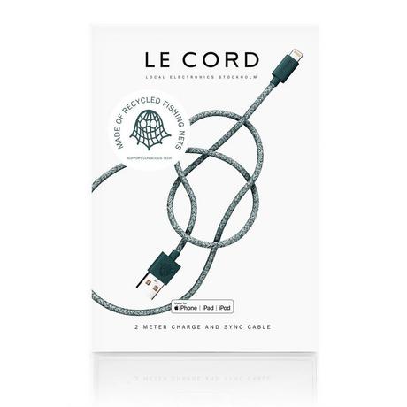 Le Cord  Ghost Net 2.0  (USB-A to Lightning) - Green 